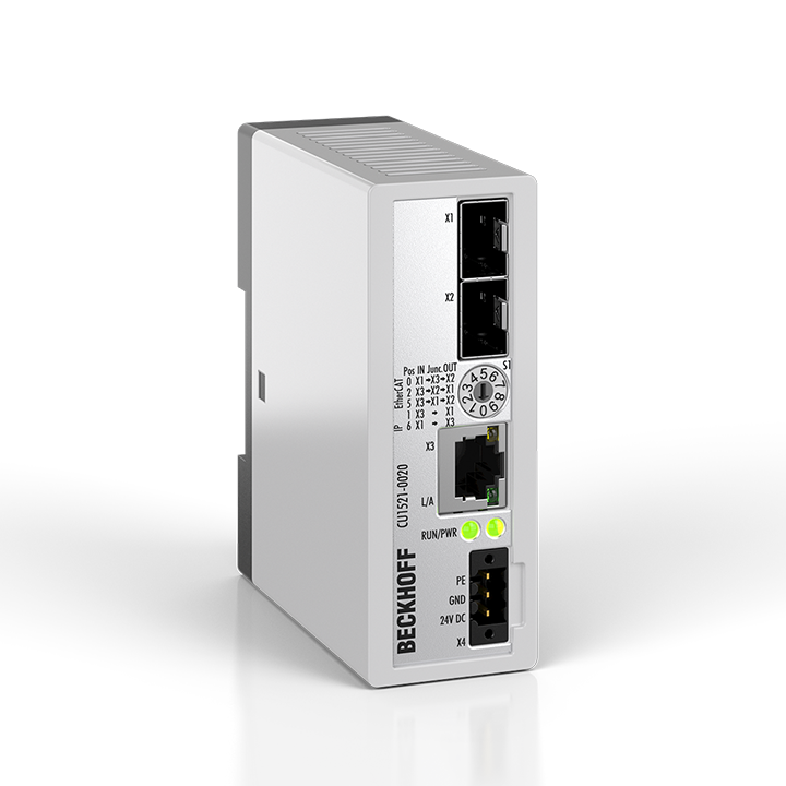 CU1521-0020 | Infrastruktur, Medienkonverter, 3-Port-Abzweig, Ethernet/EtherCAT, 1000/100 MBit/s, 24 V DC, SFP