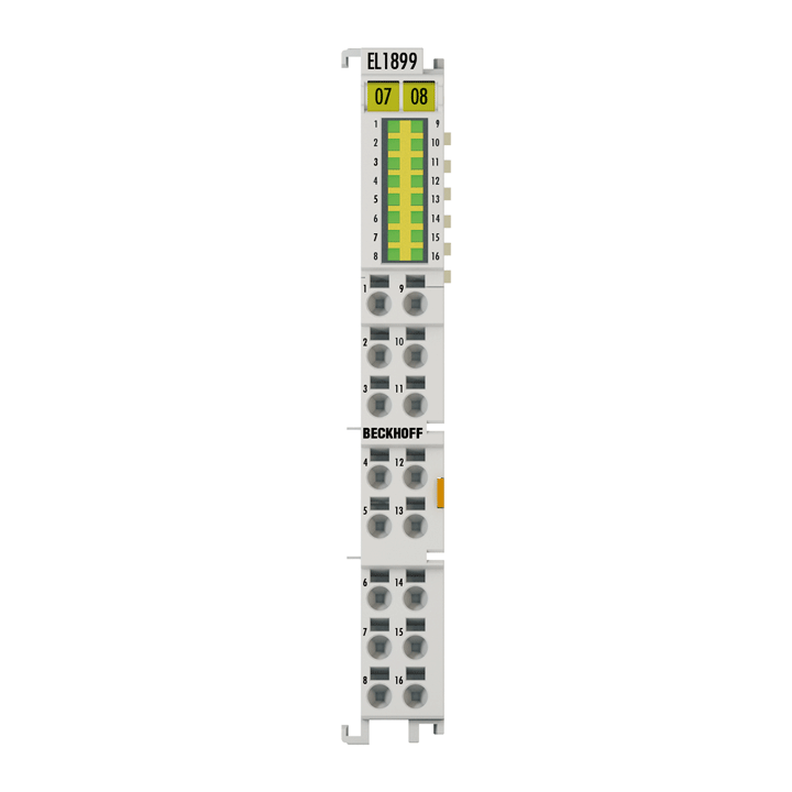 EL1899 | EtherCAT 端子模块，16 通道数字量输入，24 V DC，滤波 10 µs，NPN