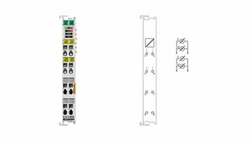 EL3172-0020 | EtherCAT Terminal, 2-channel analog input, multi-function, ±10 V, ±20 mA, 16 bit, differential, electrically isolated, factory calibrated