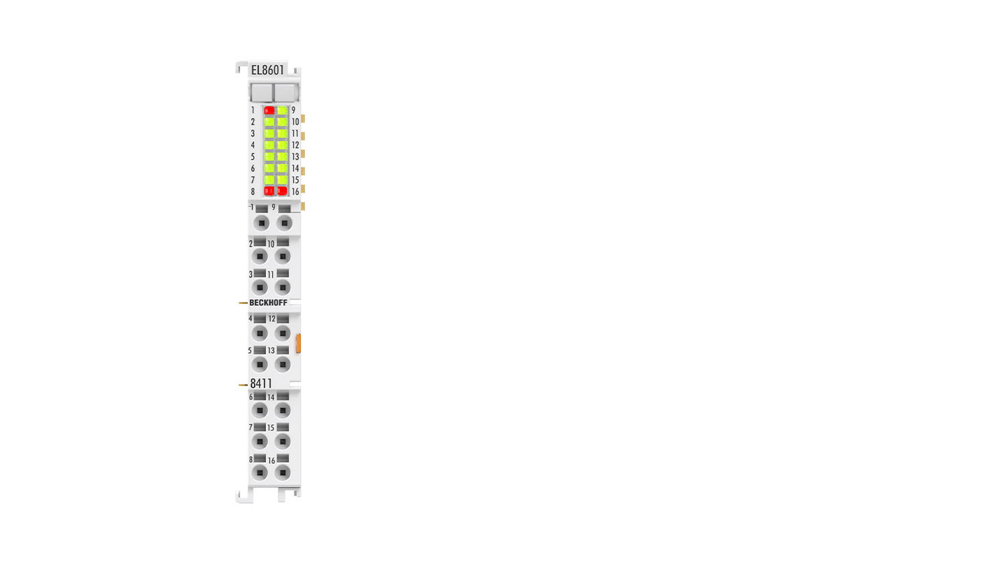 EL8601-8411 | EtherCAT Terminal, 12-channel multi-interface, 8 x DI, 1 x CNT, 4 x DO, 2 x PWM, 1 x AI, 1 x AO, 1 x ENC AB