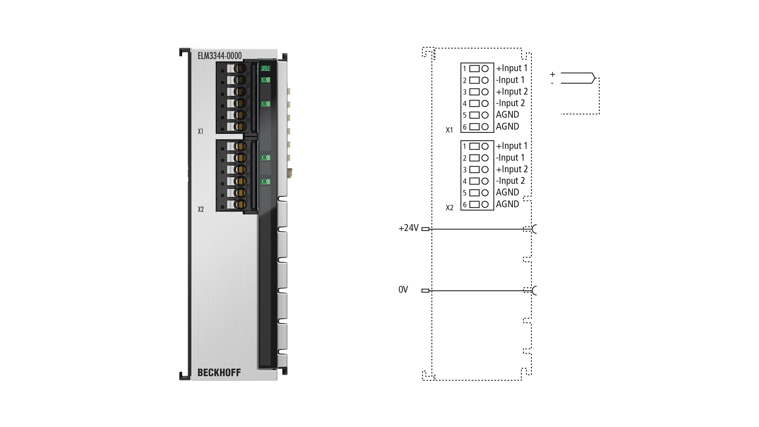 ELM3344-0000 | EtherCAT Terminal, 4-channel analog input, temperature, thermocouple, 24 bit, high-precision, 1 ksps