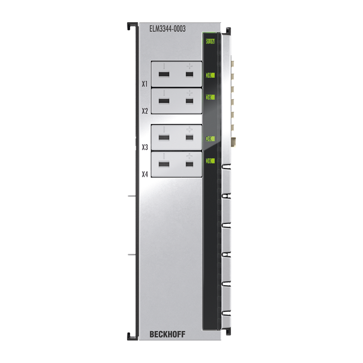 ELM3344-0003 | EtherCAT Terminal, 4-channel analog input, temperature, thermocouple, 24 bit, high-precision, 1 ksps, Mini-TC universal