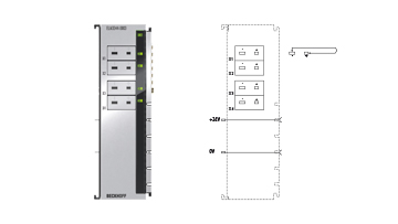 ELM3344-0003 | EtherCAT Terminal, 4-channel analog input, temperature, thermocouple, 24 bit, high-precision, 1 ksps, Mini-TC universal