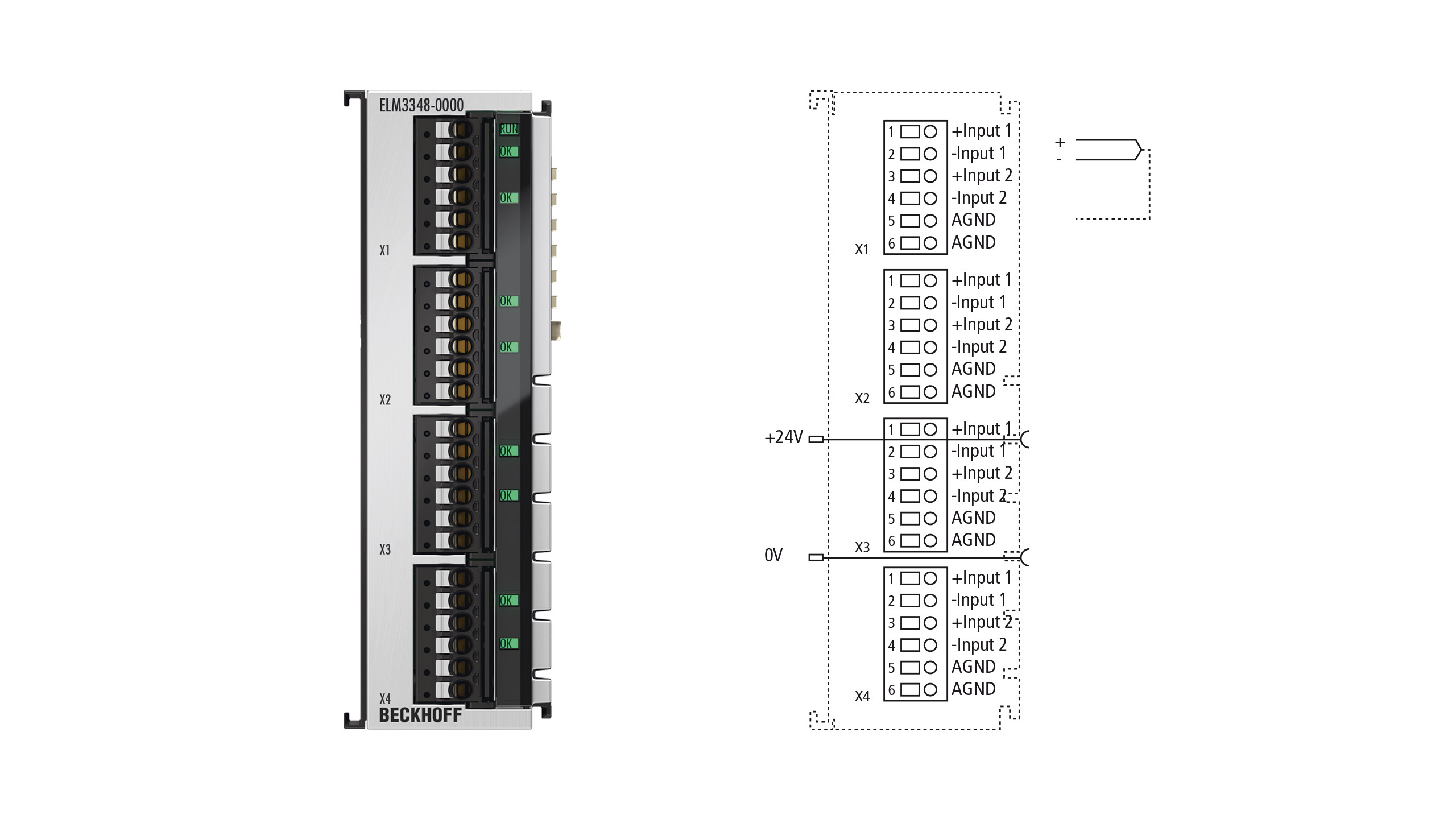 ELM3348-0000 | EtherCAT Terminal, 8-channel analog input, temperature, thermocouple, 24 bit, high-precision, 1 ksps