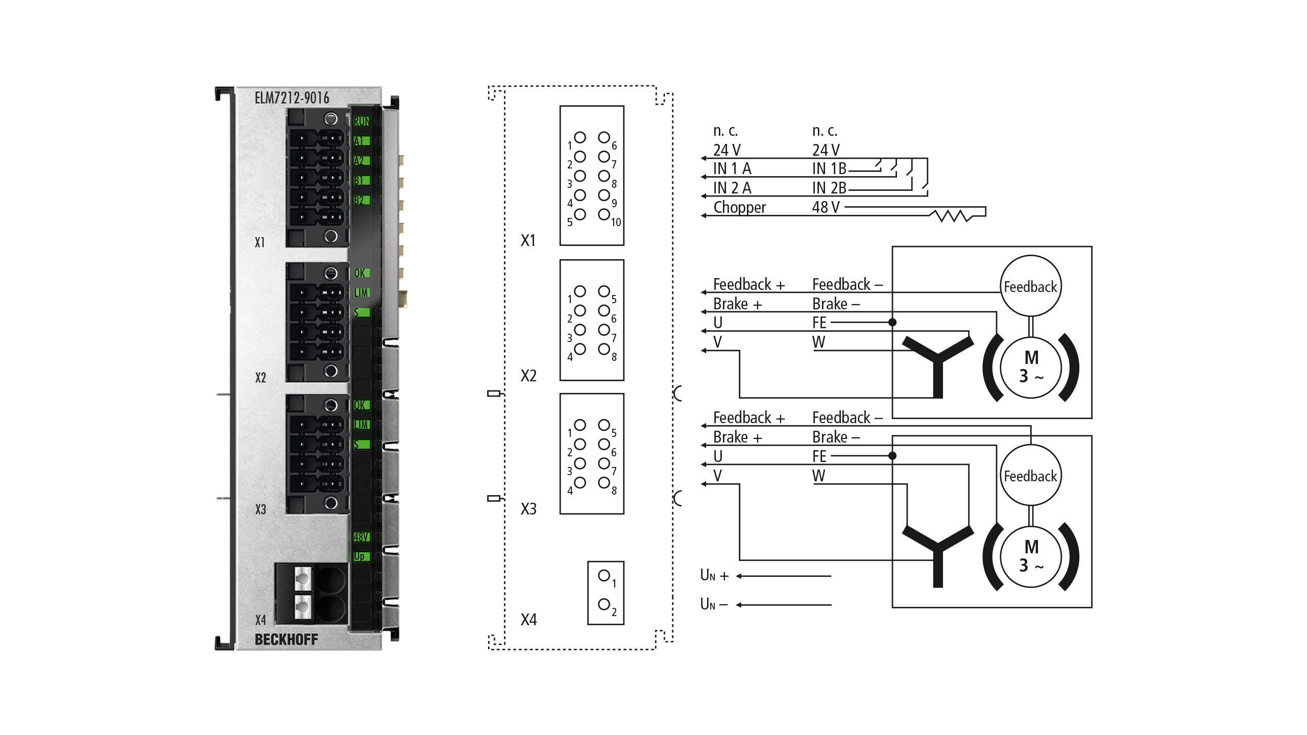 ELM7212-9016 | EtherCAT-Klemme, 2-Kanal-Motion-Interface, Servomotor, 48 V DC, 4,5 A, OCT, STO, TwinSAFE Logic