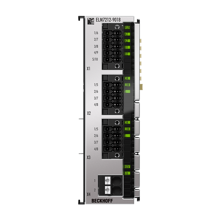 ELM7212-9018 | EtherCAT Terminal, 2-channel motion interface, servomotor, 48 V DC, 4.5 A, OCT, STO, Safe Motion, TwinSAFE Logic