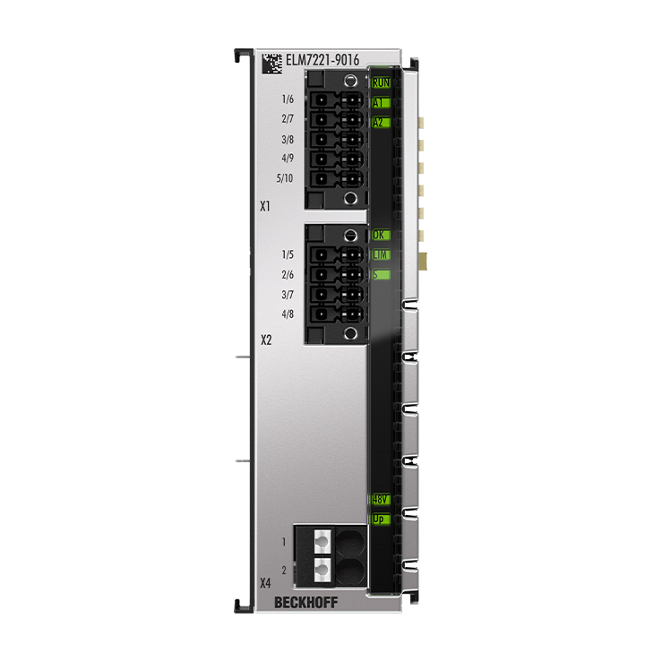 ELM7221-9016 | EtherCAT Terminal, 1-channel motion interface, servomotor, 48 V DC, 8 A, OCT, STO, TwinSAFE Logic