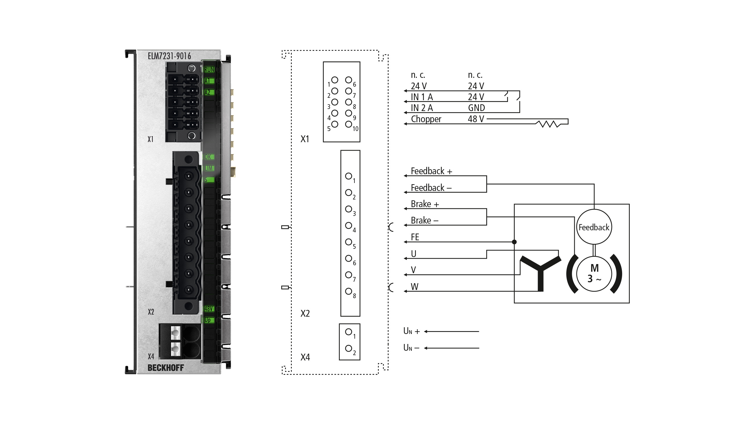 ELM7231-9016 | EtherCAT-Klemme, 1-Kanal-Motion-Interface, Servomotor, 48 V DC, 16 A, OCT, STO, TwinSAFE Logic