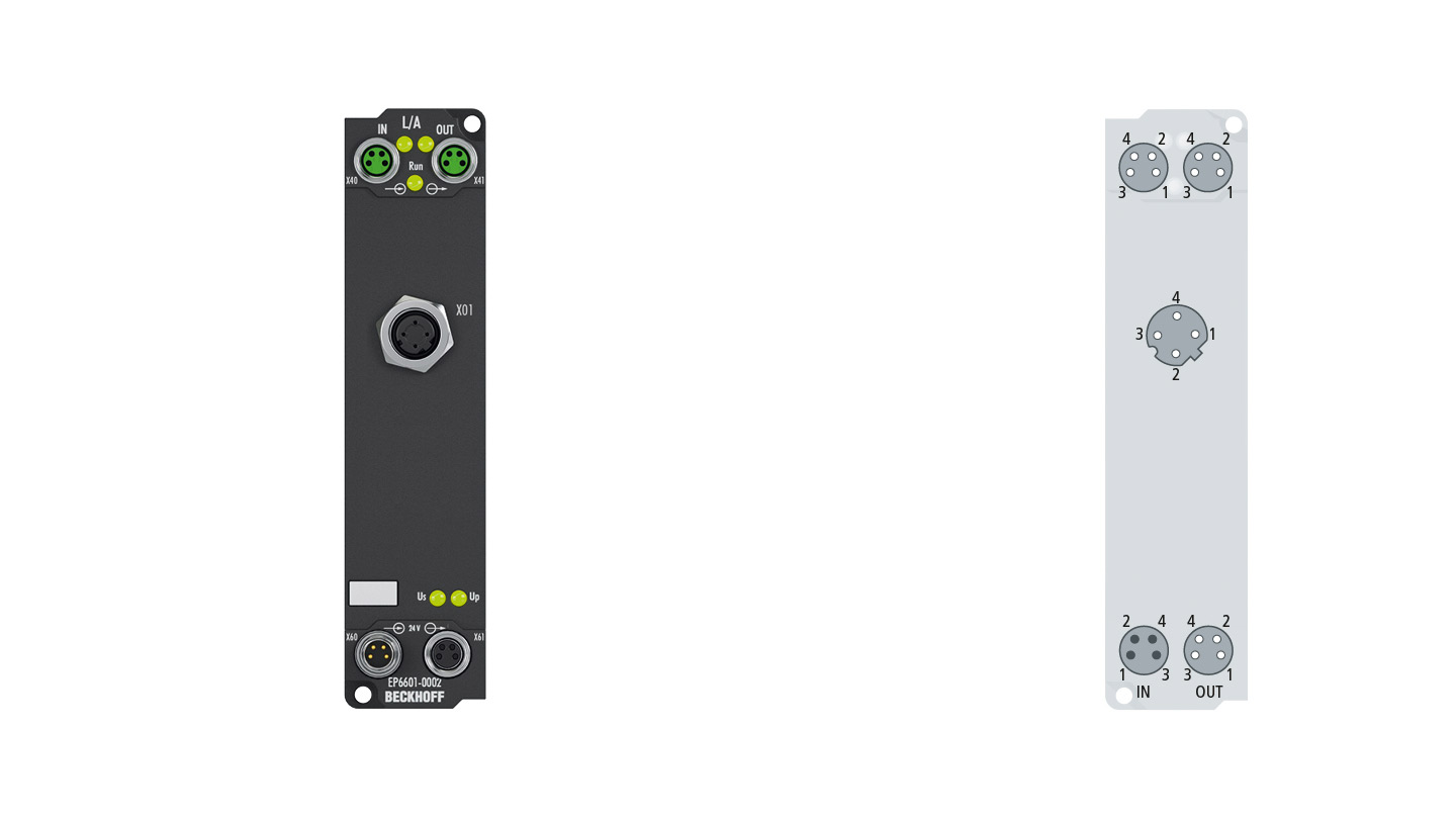 EP6601-0002 | EtherCAT Box, 1-port communication interface, Ethernet switch port