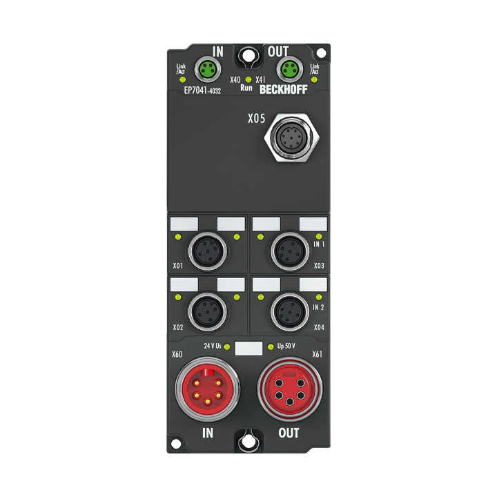 EP7041-4032 | EtherCAT Box, 1-Kanal-Motion-Interface, Schrittmotor, 48 V DC, 5 A, für Highspeed-Anwendungen, M12, mit BiSS-C-Encoder