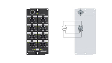 EPI3188-0022 | IO-Link box, 8-channel analog input, multi-function, ±10 V, 0/4…±20 mA, 16 bit, single-ended, M12