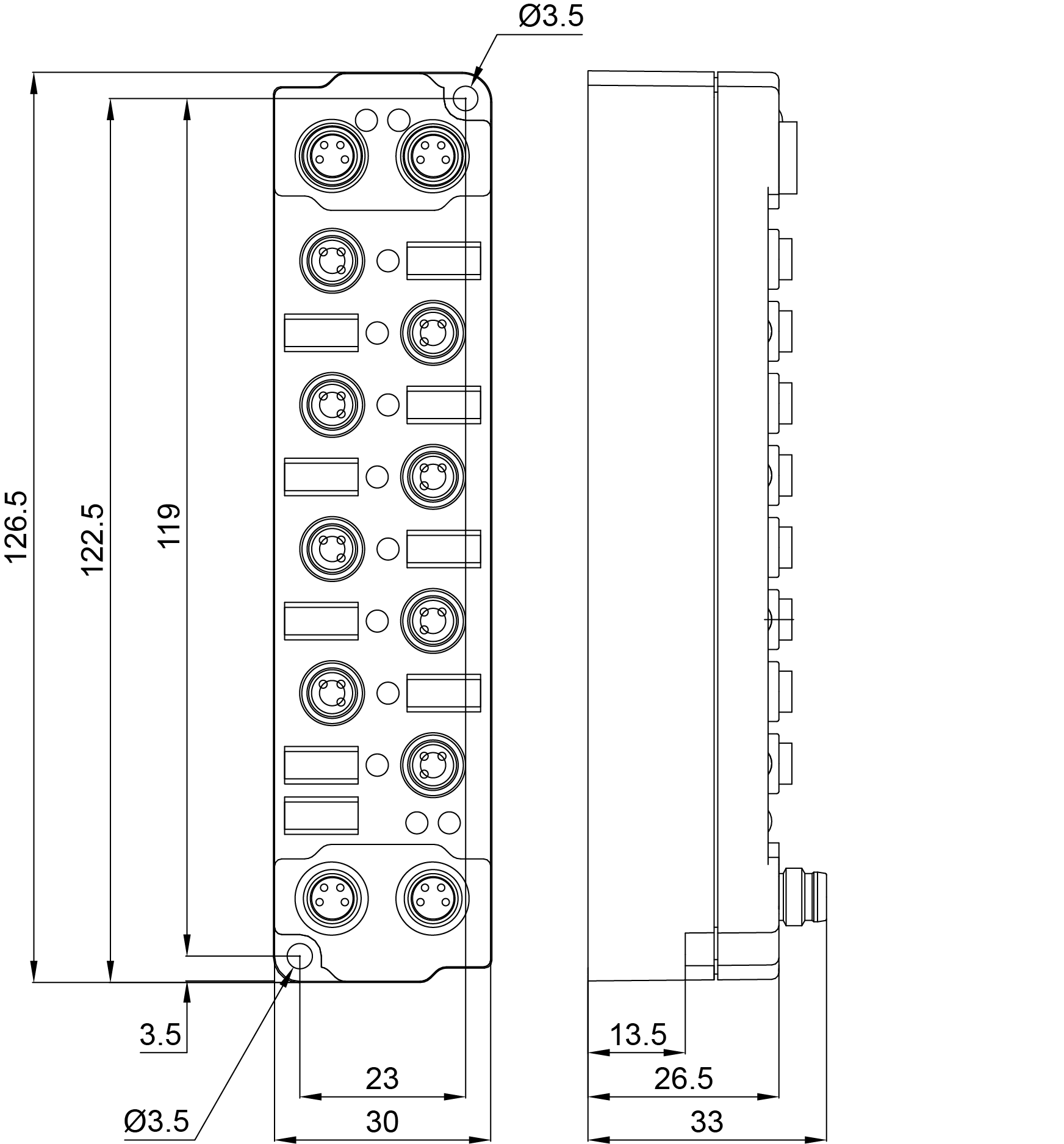 EP1008-0001 | EtherCAT Box, 8-channel digital input, 24 V DC, 3 ms