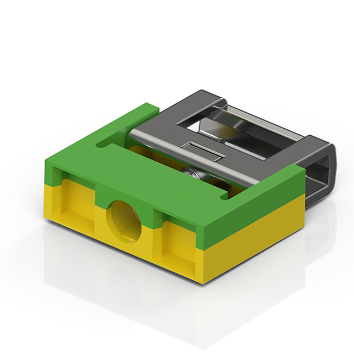 ZB8530 | Zugbügelklemme bis 4 mm² für PE-Anschluss auf der Schiene (10 x 3 mm)