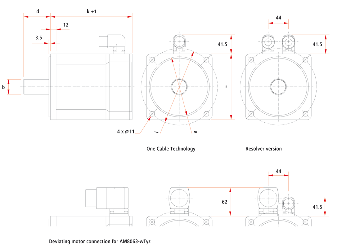 AM806x | Servomotor 12.8…49 Nm (M0), F6 (142 mm)