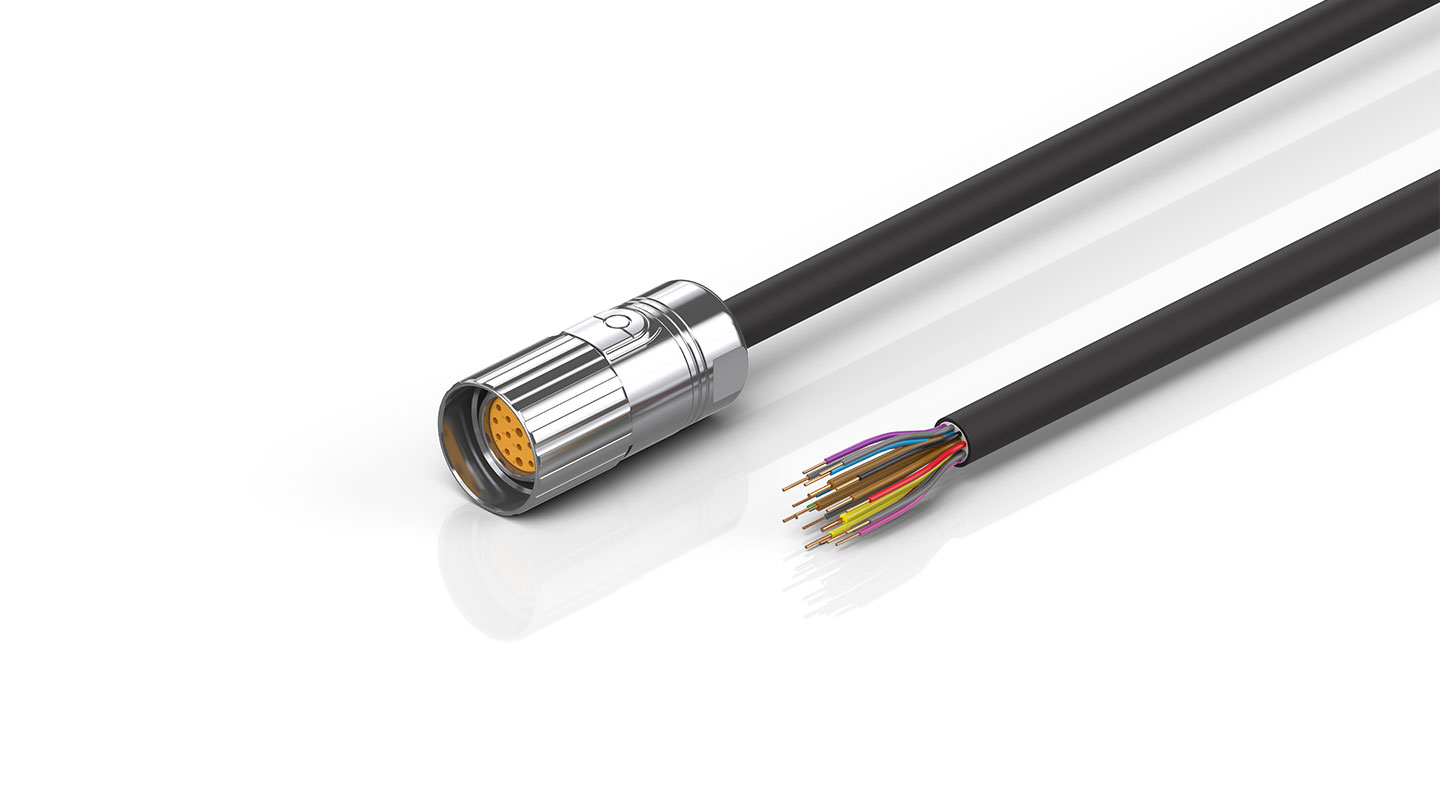 C9900-K618...K620, -K668 | Signal and power cable, PUR, 3 G 1.0 + 16 x 0.34 mm², drag-chain suitable, black