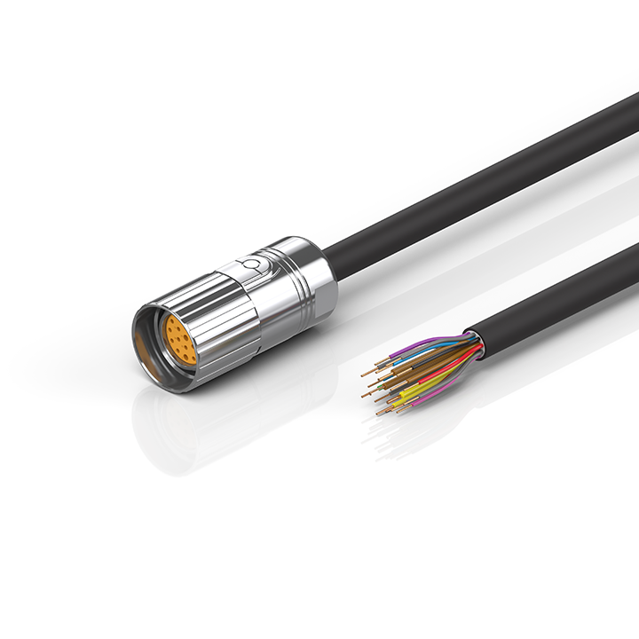C9900-K618...K620, -K668 | Signal and power cable, PUR, 3 G 1.0 + 16 x 0.34 mm², drag-chain suitable, black