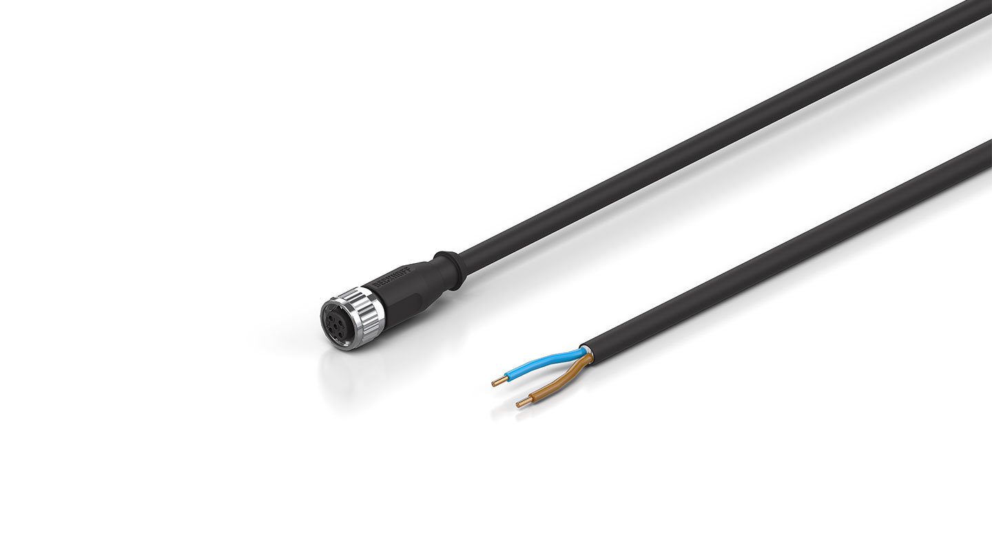 C9900-K742...K744 | Powerleitung, PUR, 2 x 0,75 mm², schleppkettentauglich, schwarz