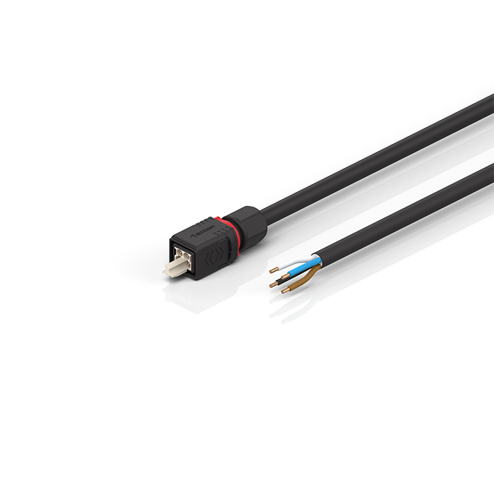 C9900-K970…K977 | Power cable, PUR, 4 x 2.50 mm², drag-chain suitable, black