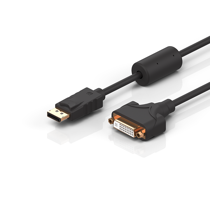C9900-Z564 | DisplayPort Adapter with video converter, shielded, PVC, 5 x 2 x AWG32 + 4 x AWG32 + 1 x AWG28, fixed installation, black