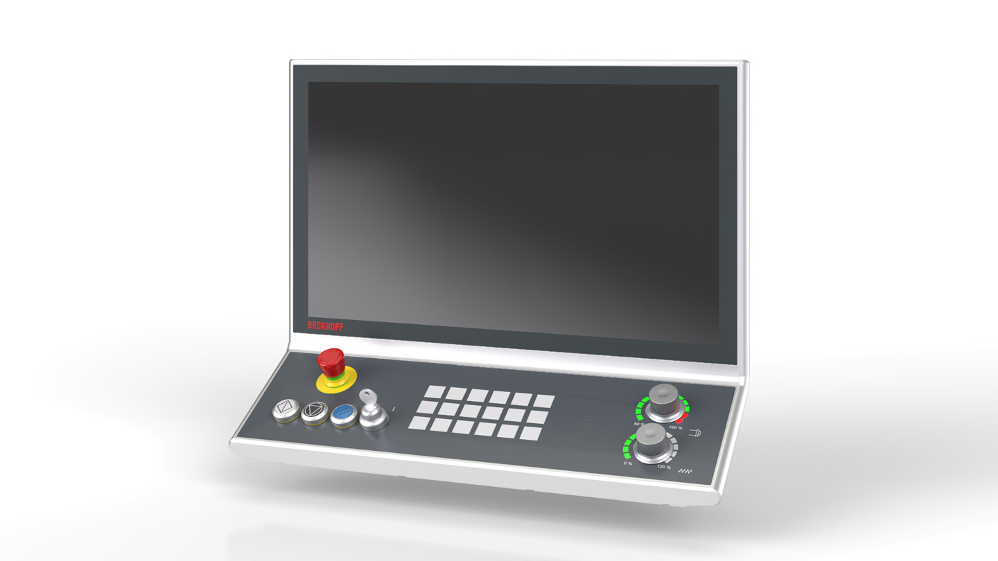 CP39xx-151x | CNC multi-touch Control Panel in a special CNC function design with connection block for modular mounting arm adaptation