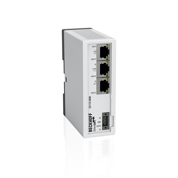 CU1123 | Infrastructure, 3-port junction, EtherCAT, 100 Mbit/s, 24 V DC, RJ45