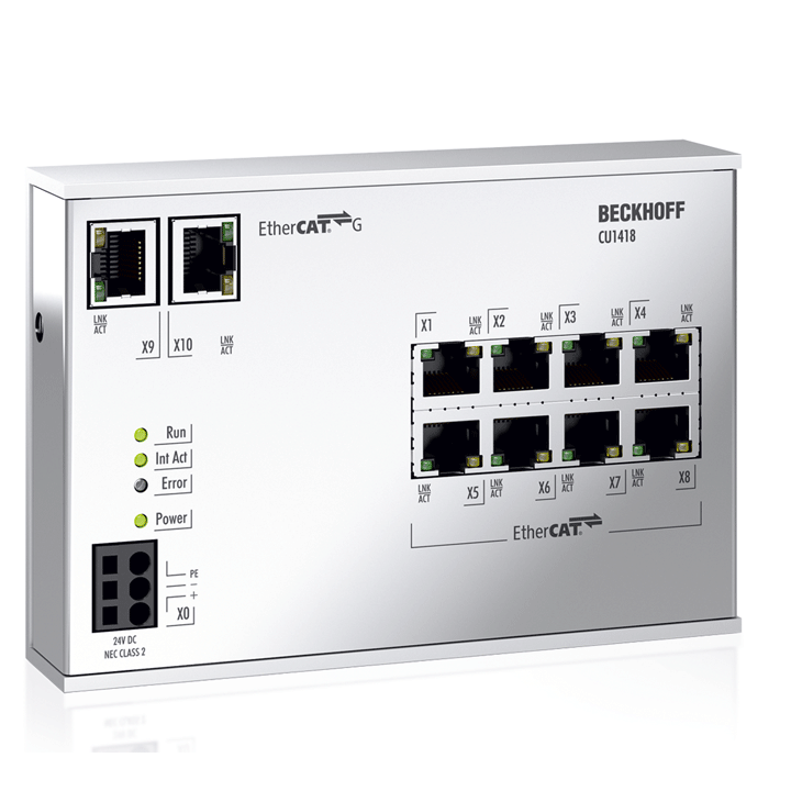 CU1418 | Infrastruktur, 8-Port-Branch-Controller, EtherCAT G, 24 V DC, RJ45