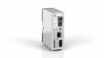 CU1521-0010 | Infrastructure, media converter, Ethernet/EtherCAT, 100 Mbit/s, 24 V DC, fiber optic single-mode