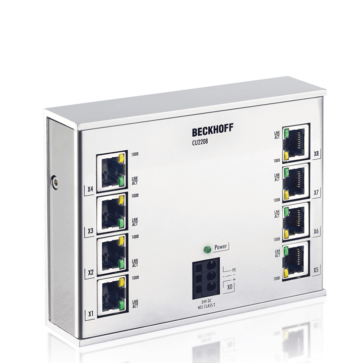 CU2208 | Infrastructure, 8-port switch, Ethernet, 1 Gbit/s, 24 V DC, RJ45
