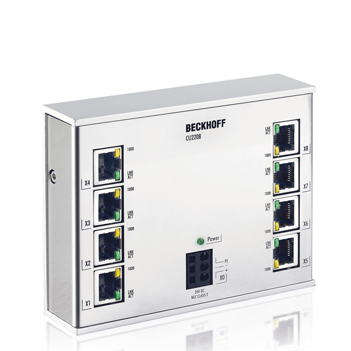 CU2208  Infrastructure, 8-port switch, Ethernet, 1 Gbit/s, 24 V