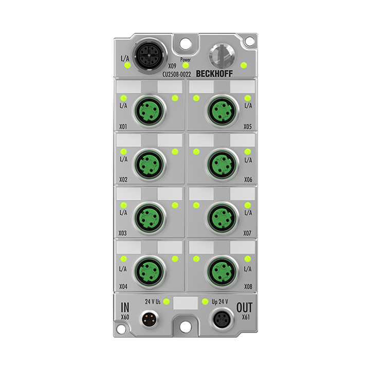 CU2508-0022 | Infrastruktur, 8-Port-Port-Multiplier, Ethernet, 24 V DC, M12, Zinkdruckguss