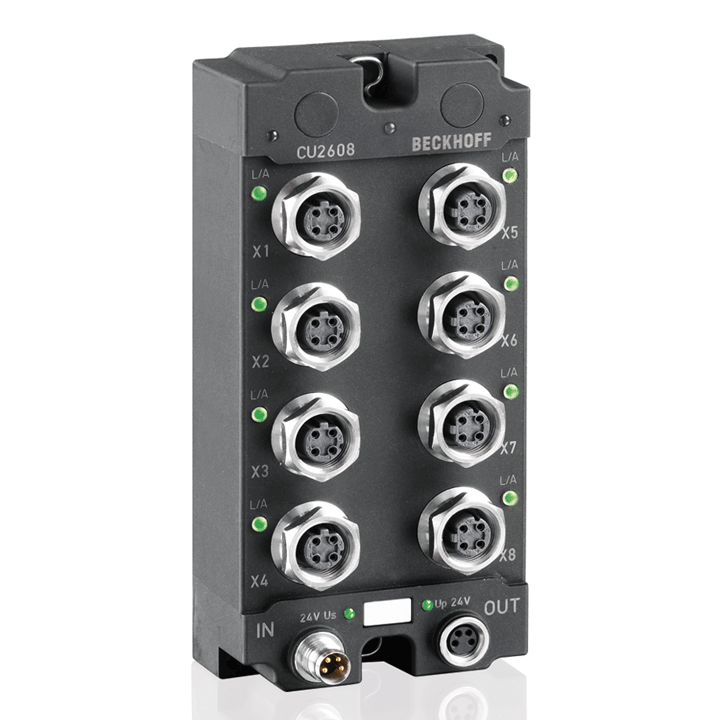 CU2608 | Infrastruktur, 8-Port-Switch, Ethernet, 100 MBit/s, 24 V DC, M12