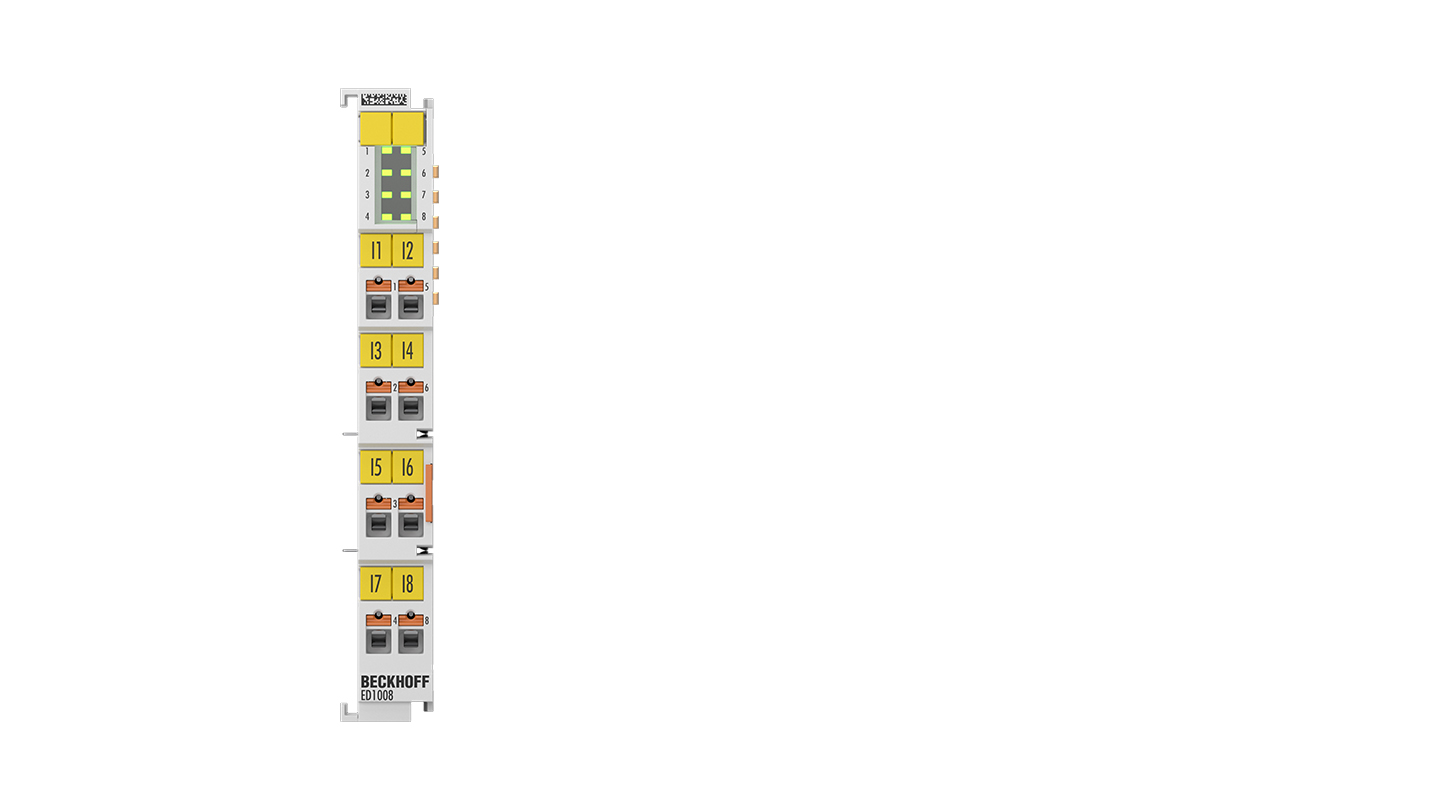 ED1008 | EtherCAT Terminal, 8-channel digital input, 24 V DC, 3 ms, push-in