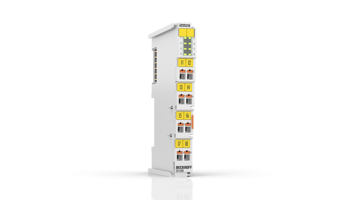 ED1008 | EtherCAT Terminal, 8-channel digital input, 24 V DC, 3 ms, push-in