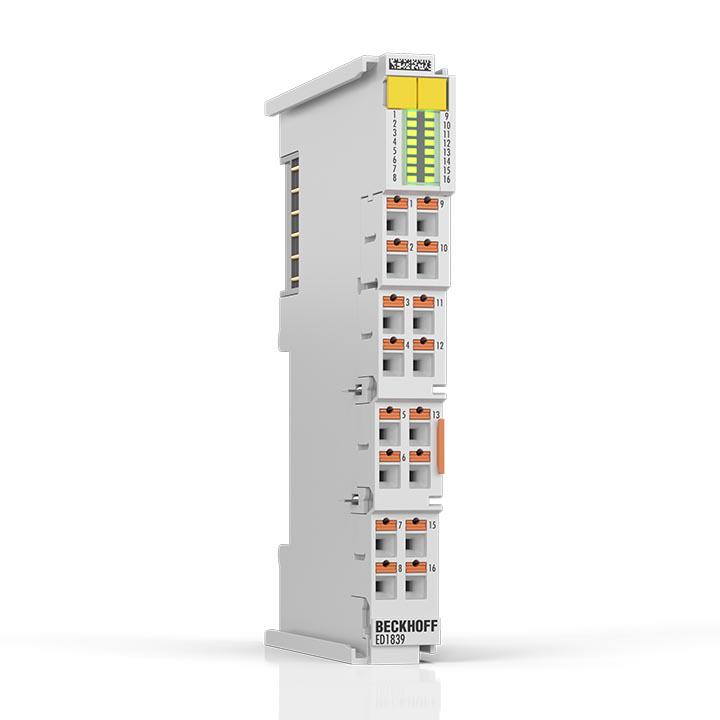 ED1839 | EtherCAT Terminal, 16-channel digital input, 24 V DC, adjustable, push-in