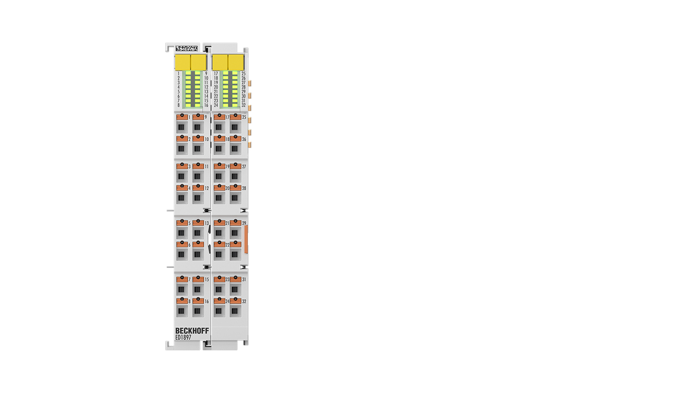 ED1897 | EtherCAT Terminal, 32-channel digital input, 24 V DC, adjustable, ground switching, push-in