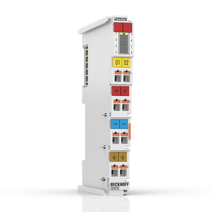 ED2032 | EtherCAT Terminal, 2-channel digital output, 24 V DC, 2 A, push-in, with channel diagnostics