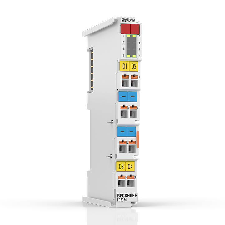 ED2034 | EtherCAT Terminal, 4-channel digital output, 24 V DC, 2 A, push-in, with channel diagnostics