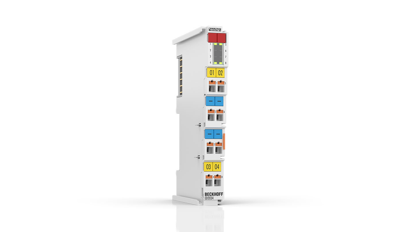 ED2034 | EtherCAT Terminal, 4-channel digital output, 24 V DC, 2 A, push-in, with channel diagnostics