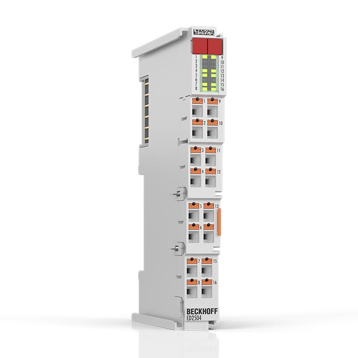 ED2504 | EtherCAT Terminal, 4-channel PWM output, 5…24 V DC, 1 A, push-in, with 4 x digital input
