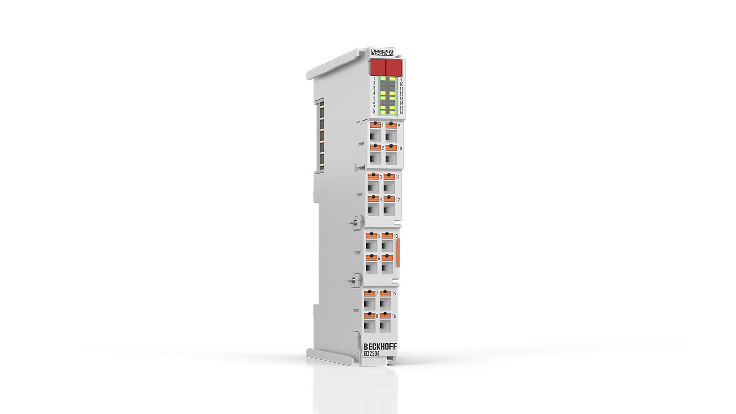 ED2504 | EtherCAT Terminal, 4-channel PWM output, 5…24 V DC, 1 A, push-in, with 4 x digital input
