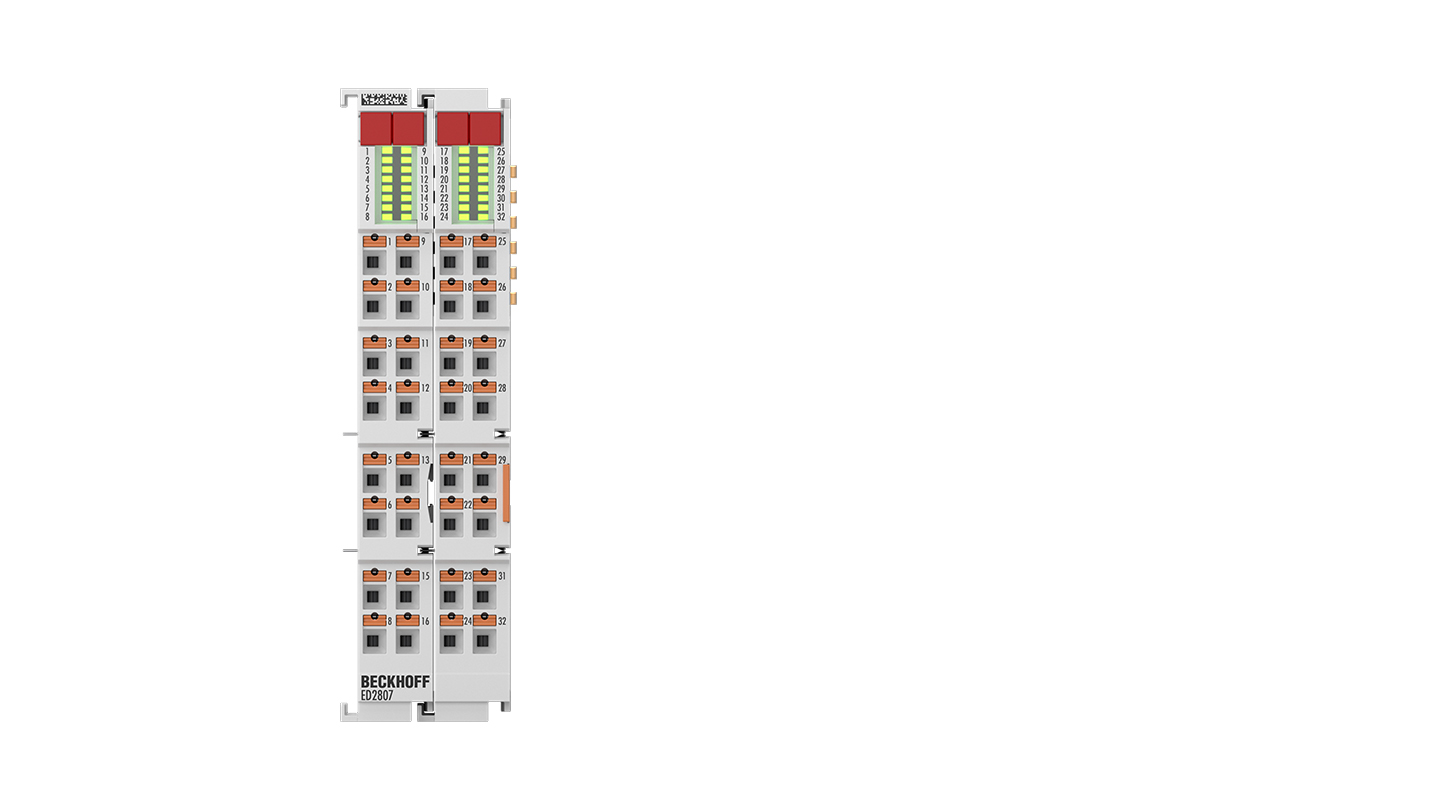ED2807 | EtherCAT Terminal, 32-channel digital output, 24 V DC, 0.5 A, push-in