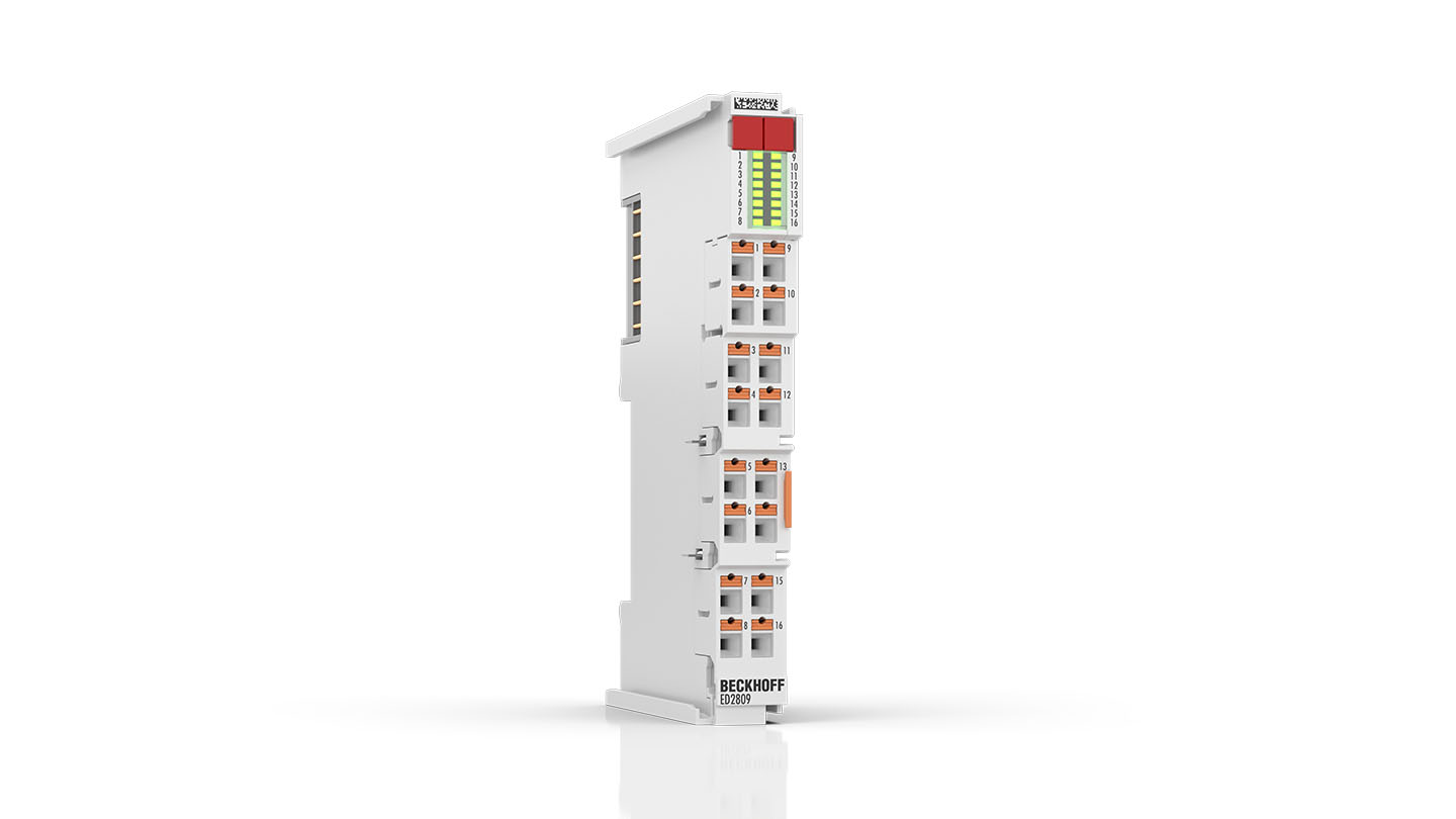 ED2809 | EtherCAT Terminal, 16-channel digital output, 24 V DC, 0.5 A, push-in