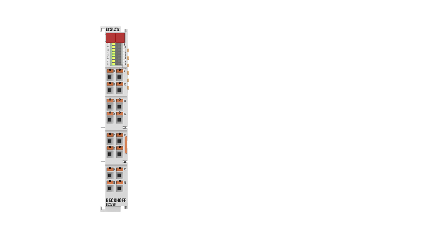 ED2828 | EtherCAT Terminal, 8-channel digital output, 24 V DC, 2 A, push-in