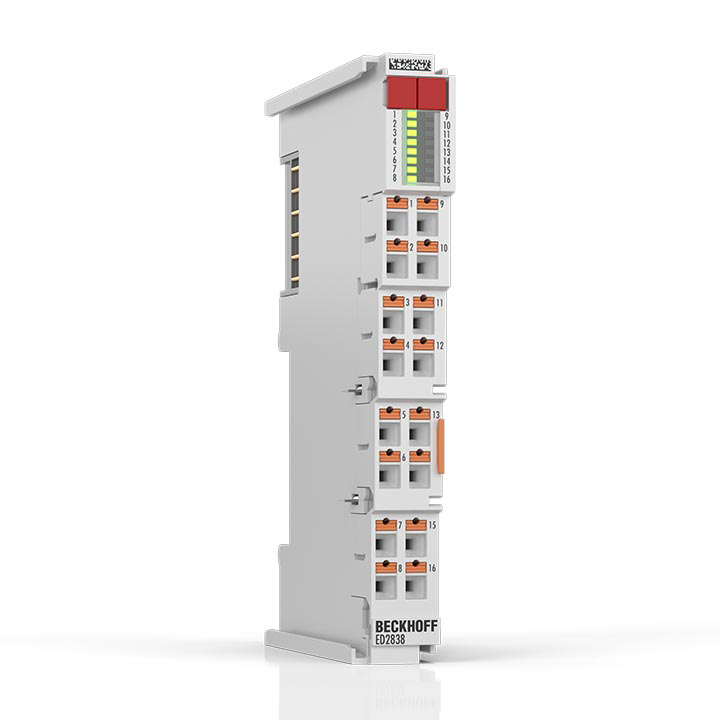 ED2838 | EtherCAT Terminal, 8-channel digital output, 24 V DC, 2 A, push-in, with channel diagnostics