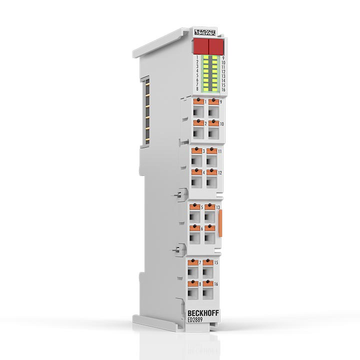 ED2889 | EtherCAT Terminal, 16-channel digital output, 24 V DC, 0.5 A, ground switching, push-in