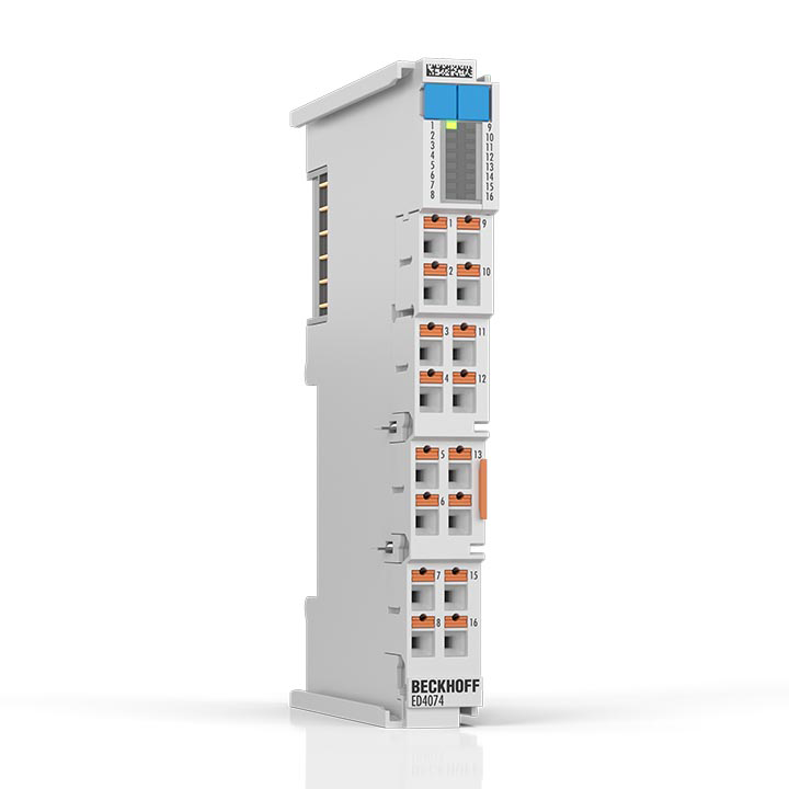 ED4074 | EtherCAT Terminal, 4-channel analog output, multi-function, ±10 V, ±20 mA, 16 bit, single-ended, 2 ksps, push-in
