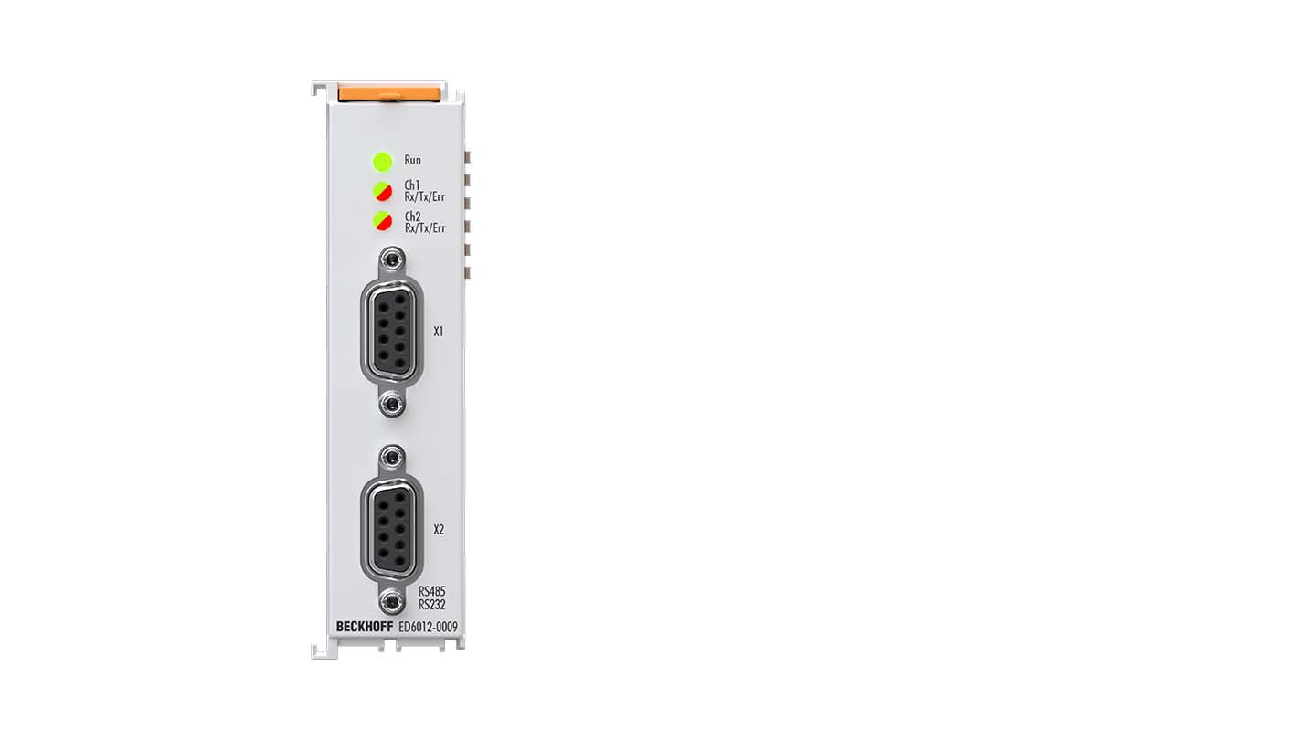 ED6012-0009 | EtherCAT Terminal, 2-channel communication interface, serial, RS232/RS422/RS485, D-sub
