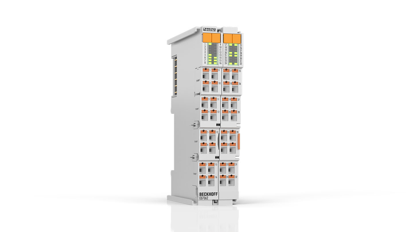 ED7062 | EtherCAT Terminal, 2-channel motion interface, stepper motor, 48 V DC, 3 A, push-in, with incremental encoder, 5 V DC