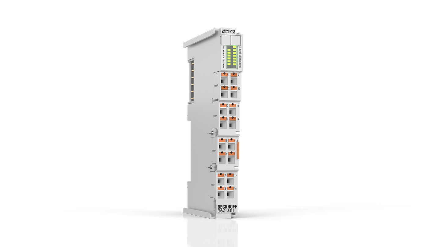 ED8601-8411 | EtherCAT Terminal, 12-channel multi interface, 8 x DI, 1 x CNT, 4 x DO, 2 x PWM, 1 x AI, 1 x AO, 1 x ENC AB, push-in