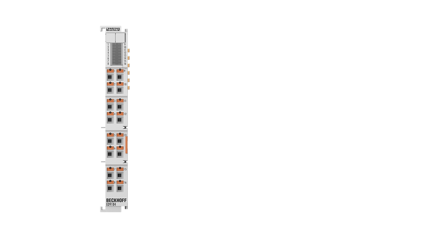 ED9184 | EtherCAT Terminal, potential distribution, 8 x 24 V DC, 8 x 0 V DC, push-in